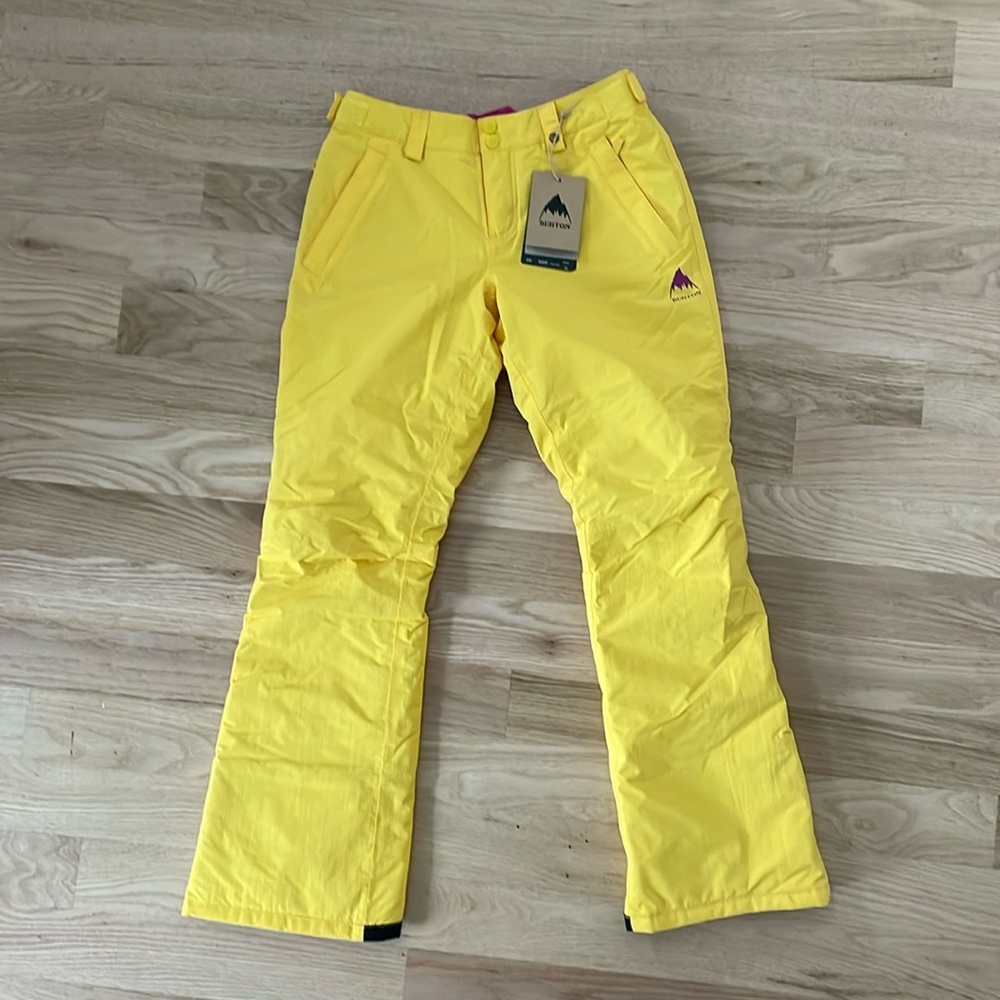 Burton Kids Bright Yellow Snow Pants with Magenta Logo